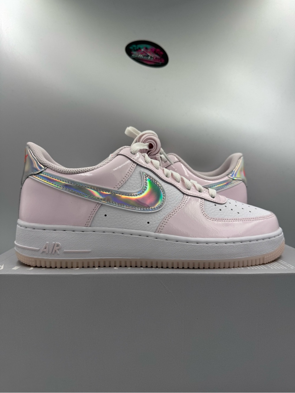 Nike Air Force 1 Low ‘07 Smiley Swoosh Metallic Silver BRAND NEW Size 10 Women